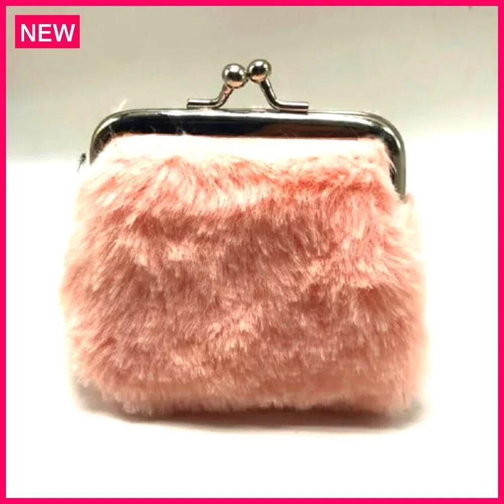 Mini Kiss-Lock Plush Coin Purse, Perfect for Kids Small Items and Gifts
